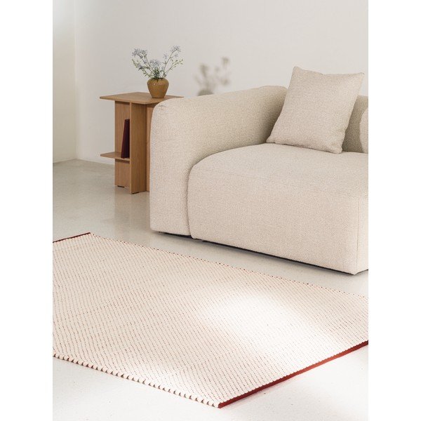 Punane/beež käsitsi kootud villane jooksja 80x170 cm Lenu - noo.ma-image-2