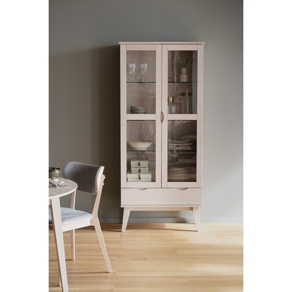 Vitriin tammepuidust naturaalses värvitoonis 82x185 cm Filippa - Rowico-image-3