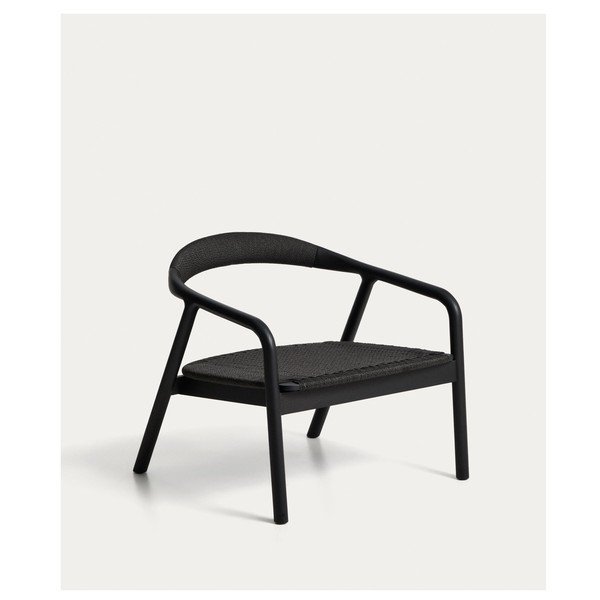Must puidust/polsterdamata tugitool Derile - Kave Home