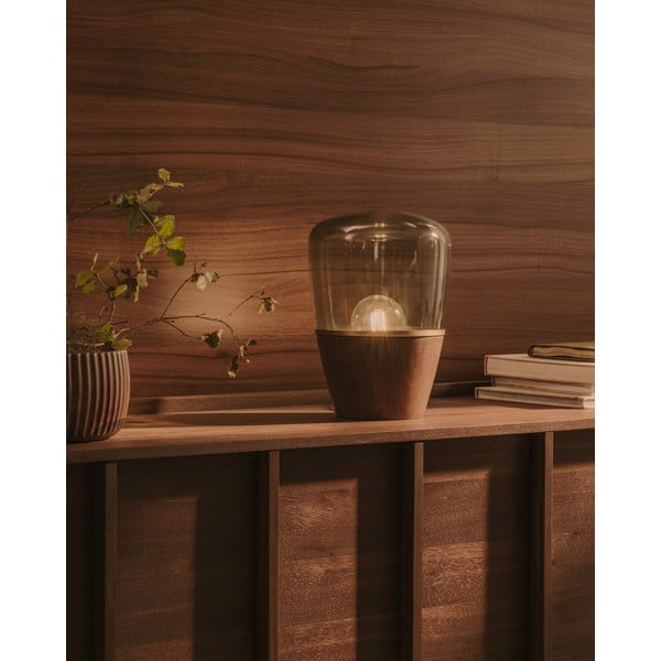 Roheline lauavalgusti klaasist varjuga (kõrgus 30 cm) Silex - Kave Home-image-1