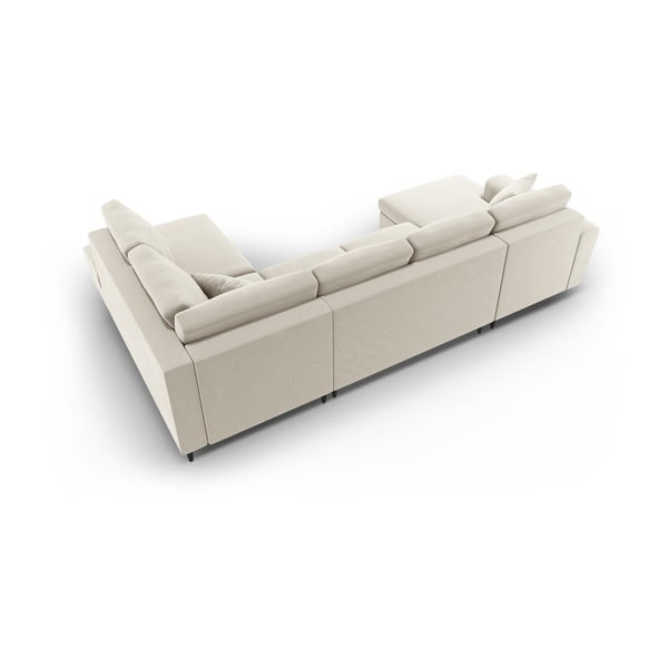 Beež sametist panipaigaga nurgadiivanvoodi (parem nurk/"U"-kujuline) Kyoto - Cosmopolitan Design-image-4