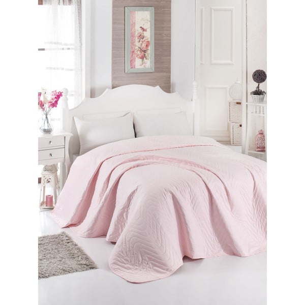 Světle růžový přehoz přes postel Dream 200 x 220 cm