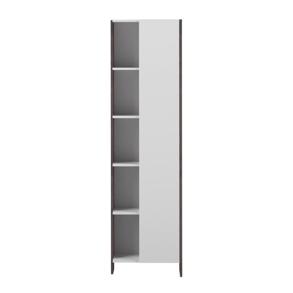 Bílá koupelnová skříňka s šedým korpusem TemaHome Biarrtiz, výška 180 cm