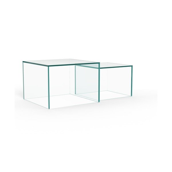 Klaasist diivanilauad 2tk komplektis 50x50 cm Dice - Actona-image-4