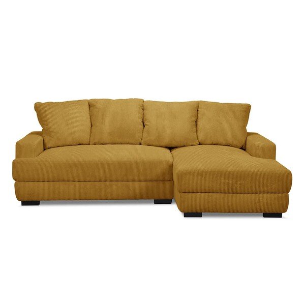 Kollane velvetist diivanvoodi/panipaigaga nurgadiivan (parempoolne nurk/diivanvoodiga) Campi - Bobochic Paris
