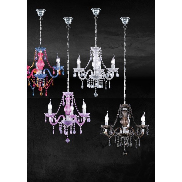 Metallist rippvalgusti akrüülklaasist varjuga ø 46 cm Lüster - Reality-image-3