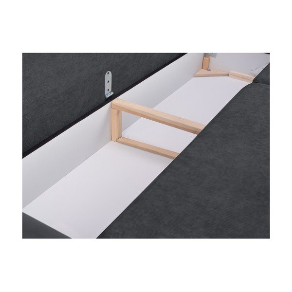 Tmavě šedá rozkládací třímístná pohovka s úložným prostorem Mazzini Sofas Orchid-image-3