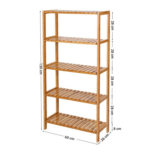 Bambusest riiul, kõrgus 130 cm - Songmics-image-2
