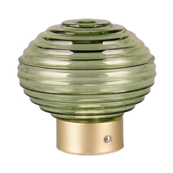 Roheline-kuldne dimmerdatav LED laualamp klaasist varjuga  (kõrgus 14,5 cm) Earl - Reality