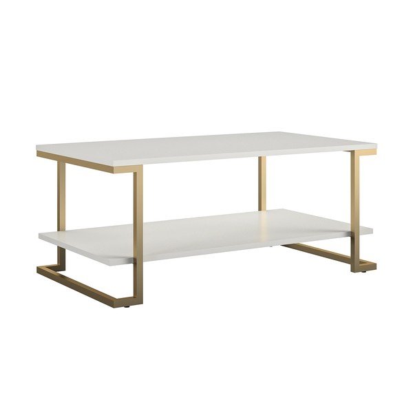 Valge ja kuldne kohvilaud , 106 x 45 cm Camila - CosmoLiving by Cosmopolitan-image-1