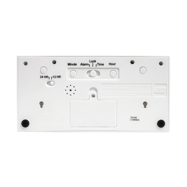 Valge digitaalne kell koos äratuskiviga - LEGO®-image-1