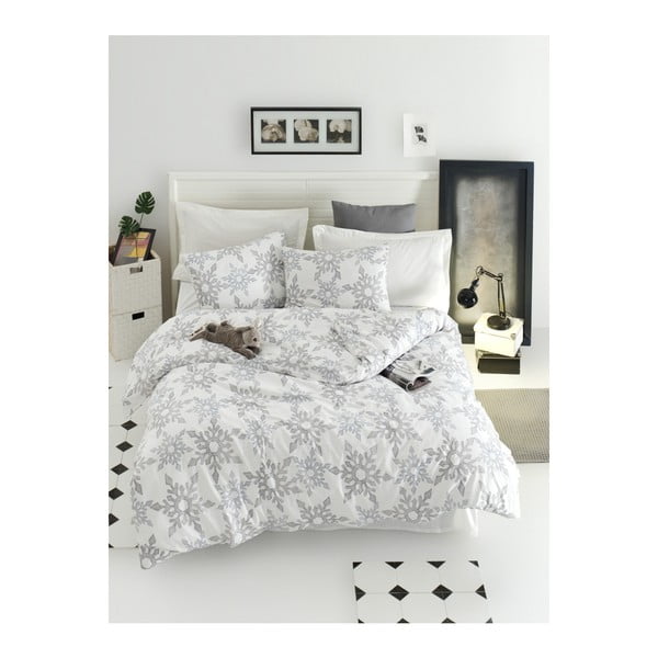 Kahekorruseline voodipesu koos voodipesuga ranforce puuvillast valge, 200 x 220 cm Irene - Mijolnir