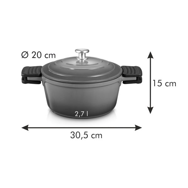 Mittekleepuv induktsioonipott koos kaanega 2,7 l Bordeaux - Tescoma-image-3