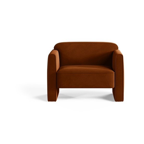 Terrakota sametist tugitool Abby - Micadoni-image-1