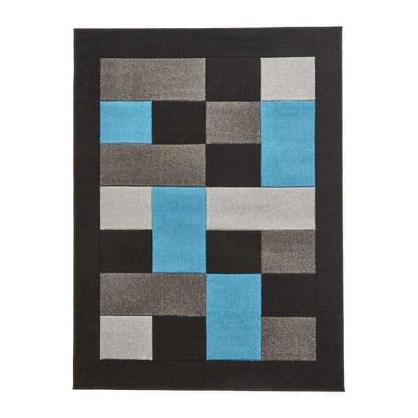 Modro-černý koberec Think Rugs Matrix, 60 x 120 cm