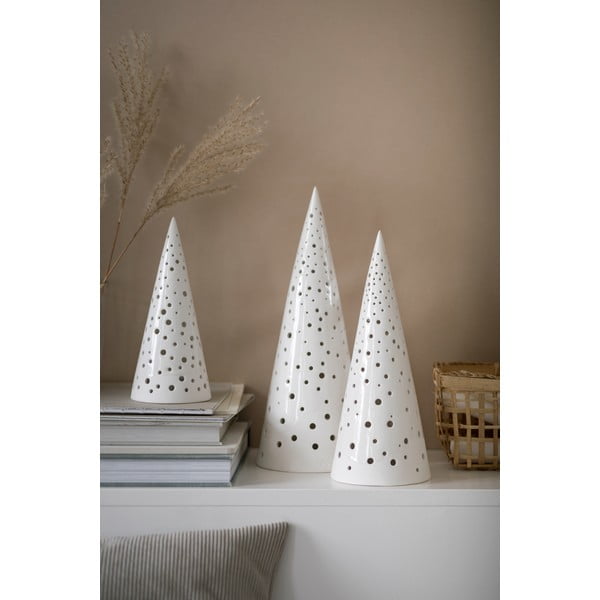 Valge jõuluküünlajalg, valmistatud luuportselanist, kõrgus 25,5 cm Nobili - Kähler Design-image-2