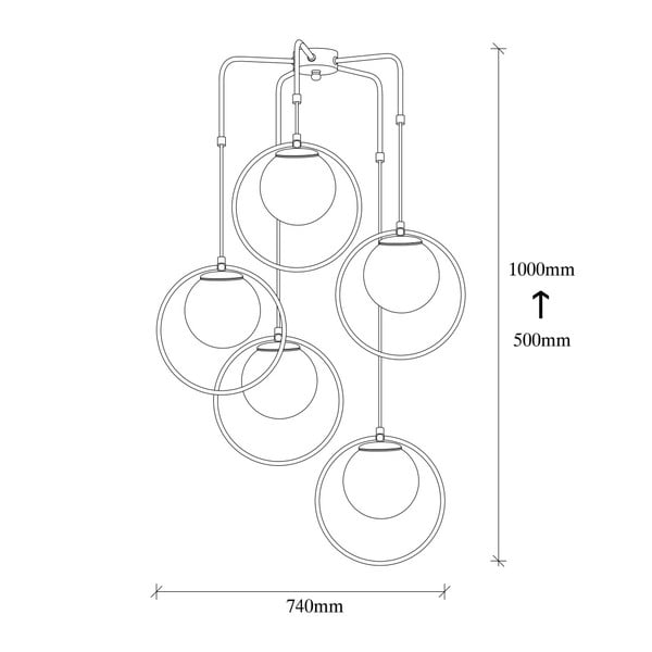 Mustast metallist rippvalgusti Opviq lights Satyros - Opviq lights-image-3