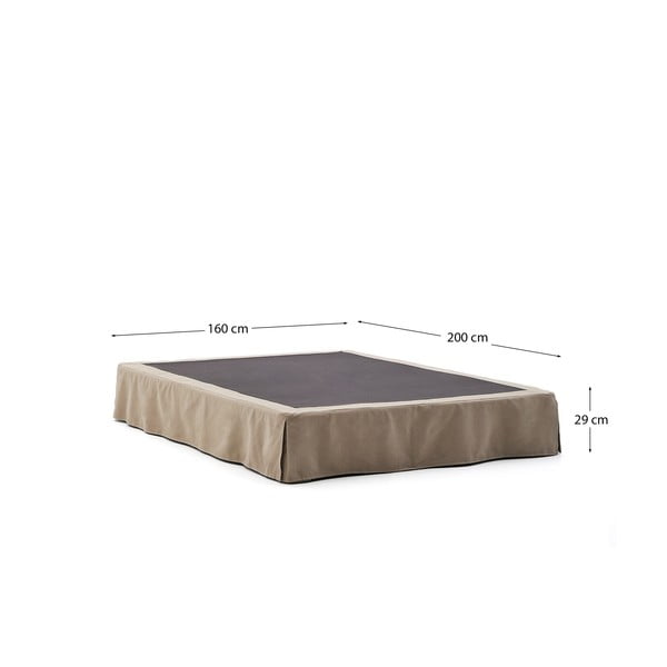 Taupe polsterdatud kaheinimesevoodi 160x200 cm Jaira - Kave Home-image-3