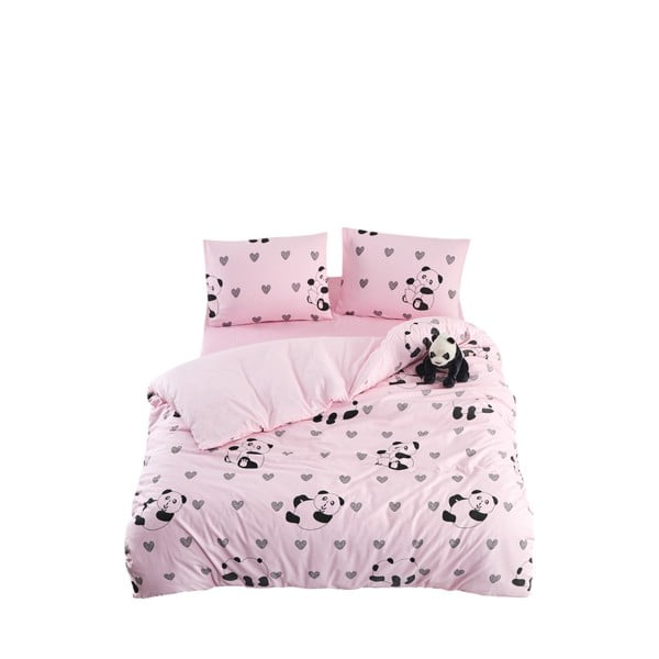 Roosa 3-osaline pikendatud voodipesukomplekt 160x220 cm Panda - Mila Home