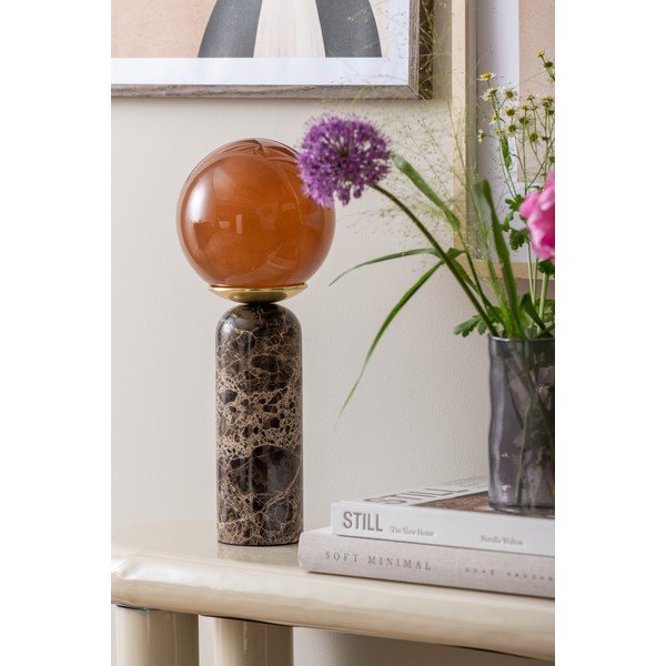 Tumepruun marmorist laualamp (kõrgus 38 cm) Lazio Sphere - Leitmotiv-image-2