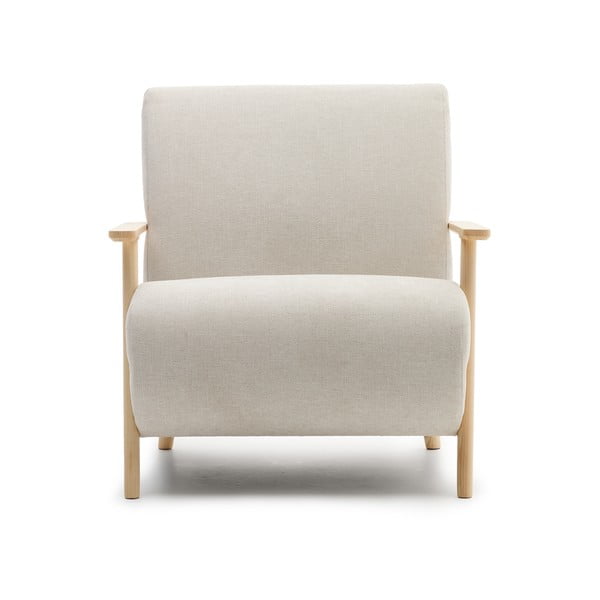 Beež-kreem šenillist tugitool Meghan - Kave Home-image-3