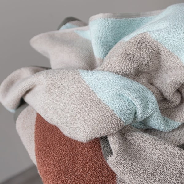 Sinine-hall froteerätik orgaanilisest puuvillast 70x133 cm Diagonal - Mette Ditmer Denmark-image-3