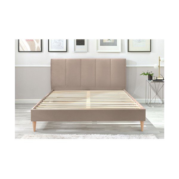 Beeži värvi kaheinimesevoodi koos riiuliga 180x200 cm Vivara - Bobochic Paris-image-3