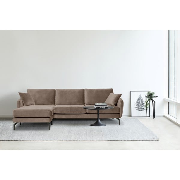 Pruun-beež sametne nurgadiivan (vasakpoolne nurk) Magic - Scandic-image-1