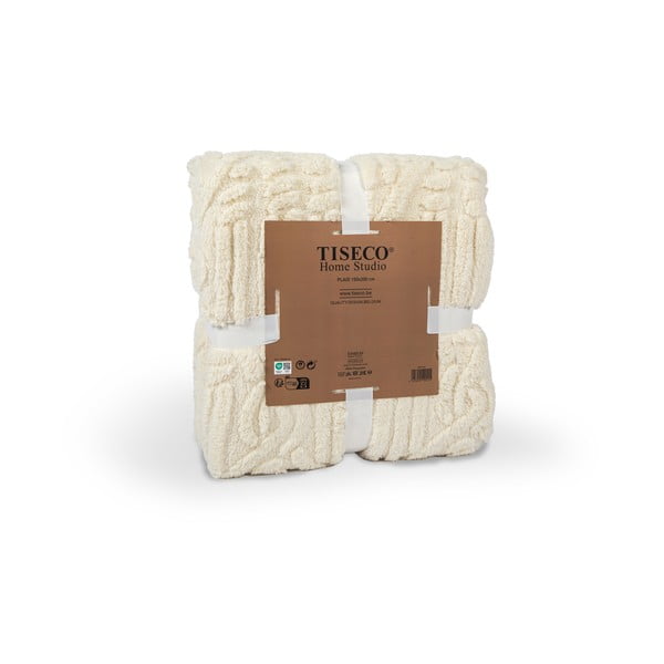 Valge-beež mikrofliisist tekk 150x200 cm Rena - Tiseco Home Studio-image-2