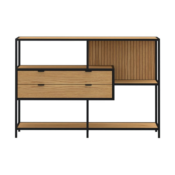 Must tammespoonist raamaturiiul 114x78x35 cm Seaford - Actona