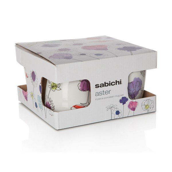 Sada 4 porcelánových hrnků Aster, 330 ml-image-2