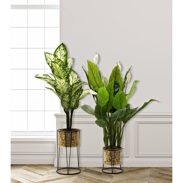 2 kuldse poti statiivi komplekt, kõrgus 40 cm Leavy - Mauro Ferretti-image-1