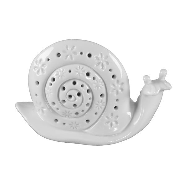 Bílá porcelánová dekorativní soška Mauro Ferretti Lumaca Porcellana, výška 9 cm