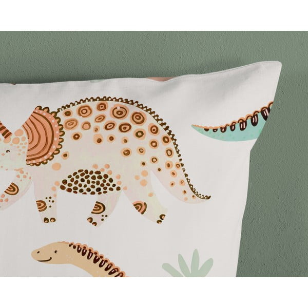 Pruun-beež puuvillane laste voodipesu üheinimesevoodile 140x200 cm Dino - Good Morning-image-3