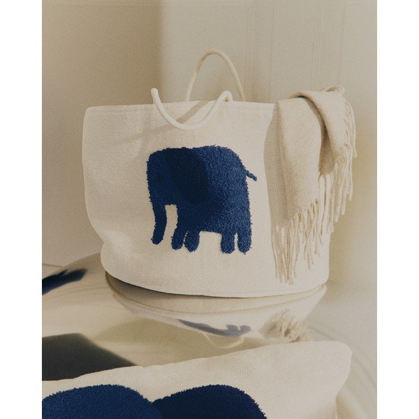 Elevandiluu värvi riidest laste mänguasjakorv ø 45x30 cm Tandani - Kave Home-image-2