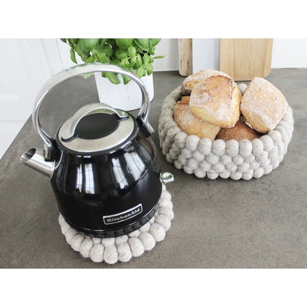 Liivakarva pruun villane palli hoiukorv pallikorv, ⌀ 28 cm - Wooldot-image-3