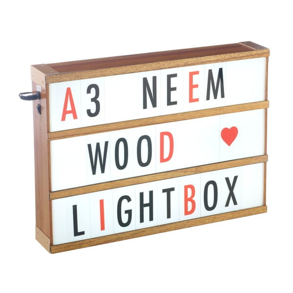 Světelný box s 85 znaky Gingersnap Neen Wood  A3