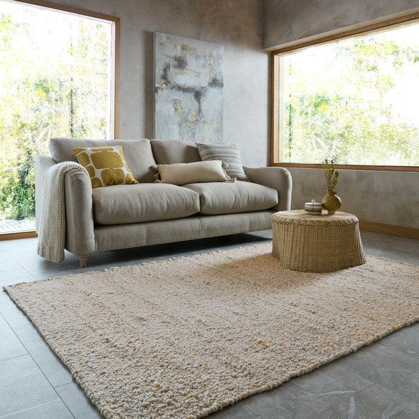 Kollane/helehall käsitsi kootud vaip 160x230 cm Finley - Flair Rugs-image-1