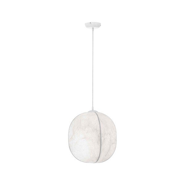 Valge metallist ripplamp tekstiilist varjuga, ø 42 cm Pierida - Nova Luce
