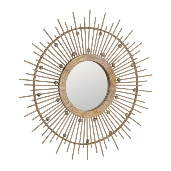 Bambusest raamiga seinapeegel ø 70 cm Sol - Ixia-image-4