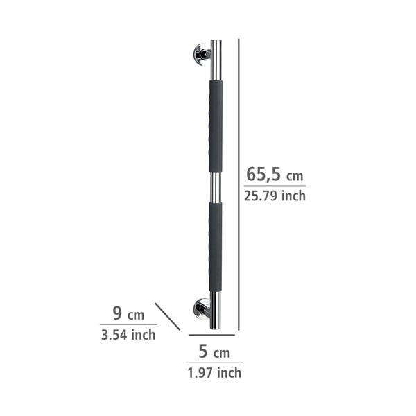 Seinale paigaldatav käepide, 65,5 cm Secura - Wenko-image-2