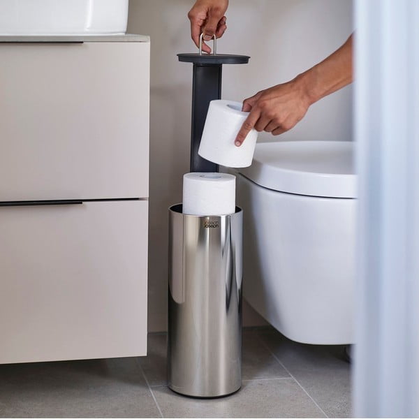 Hõbedane metallist tualettpaberi hoidja Luxe - Joseph Joseph-image-1