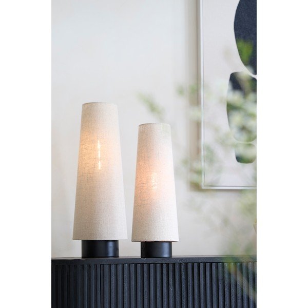 Beež metallist laualamp tekstiilist varjuga (kõrgus 42 cm) Howie - Light & Living-image-1