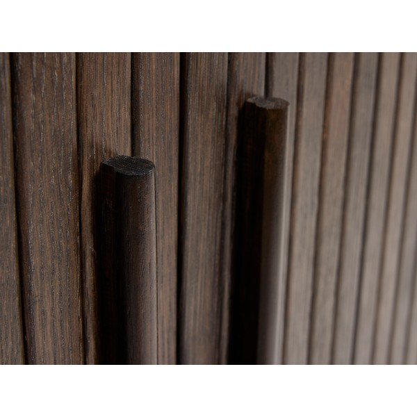 Tammepuust kapp lükandustega tumedas naturaalses värvitoonis 100x118x40 cm Meta - Unique Furniture-image-4