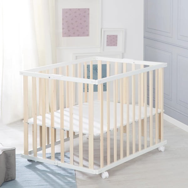 Valge-puiduvärvi mänguaed 100x75 cm - Roba-image-4