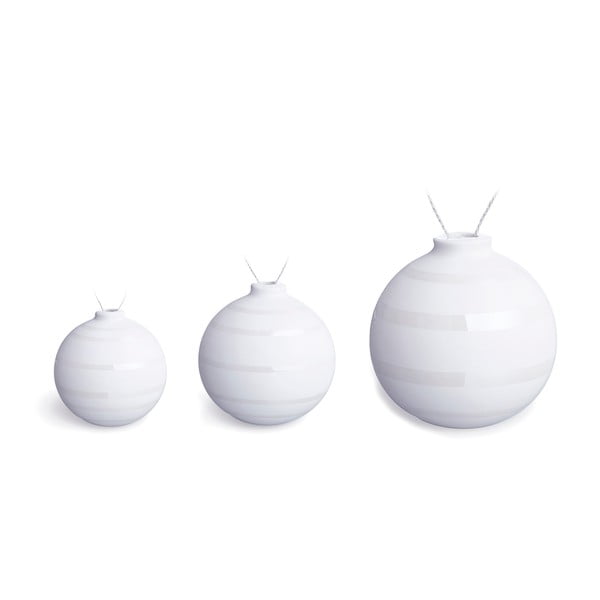 3 valge keraamilise jõulukuusekaunistuse komplekt Omaggio - Kähler Design