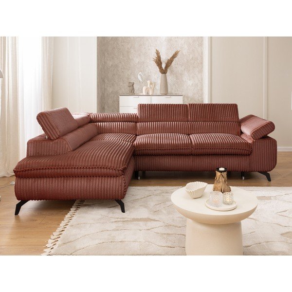 Terrakota värvi velvetist nurgadiivan (vasak nurk/L-kujuline) Marbeya - Ropez-image-4