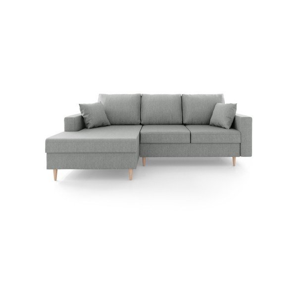 Šedá rozkládací pohovka s úložným prostorem Mazzini Sofas Aubrieta, levý roh-image-3