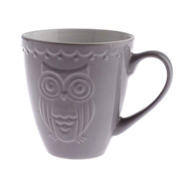 Šedý hrnek Dakls Owl, 530 ml