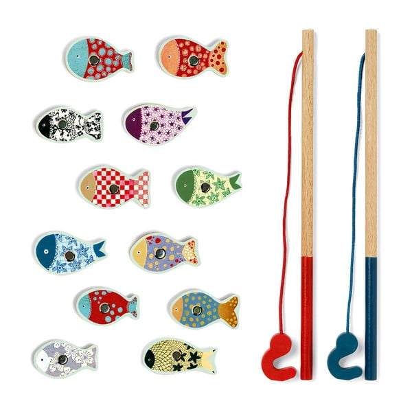 Laste puidust mäng magnetiliste kaladega - Djeco-image-1